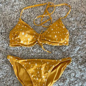 Women's Kona Sol Yellow Dot Print Bikini Bottoms